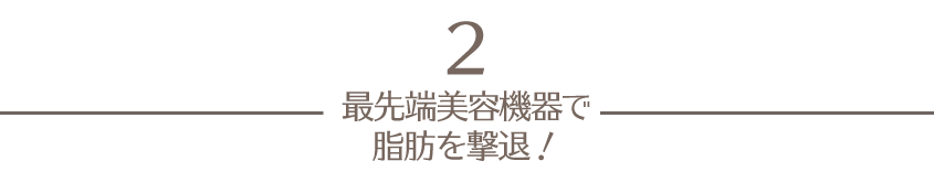 method2:最先端美容機器で脂肪を撃退!